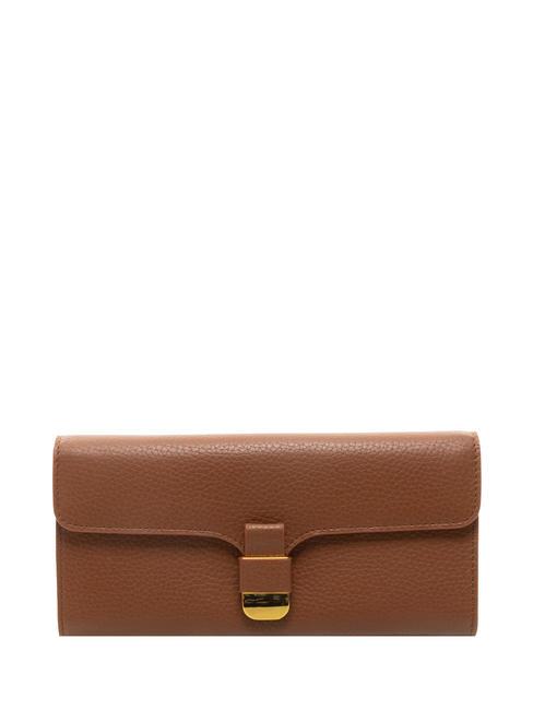 COCCINELLE NEOFIRENZE SOFT  Continental wallet in leather BRULE - Women’s Wallets