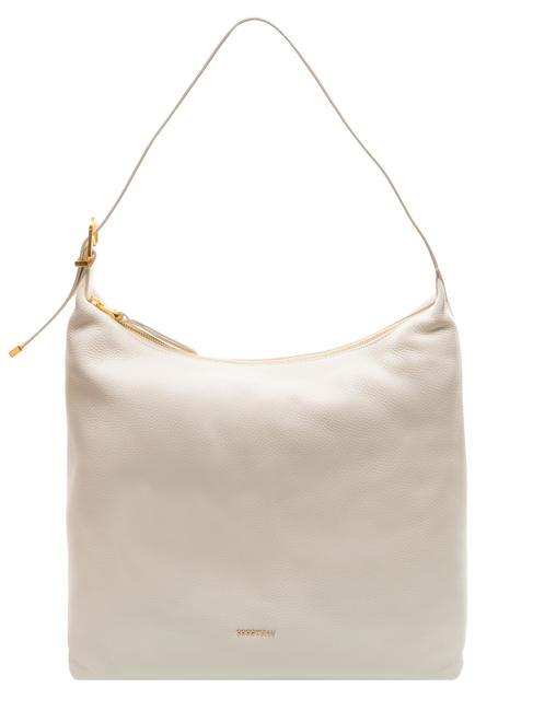 COCCINELLE GLEEN Grained leather hobo bag coconut milk - Women’s Bags