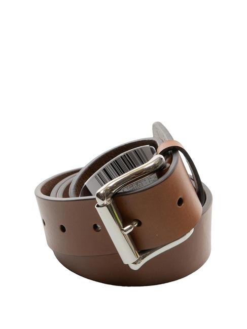THE BRIDGE SQUARED BUCKLE Leather belt, can be shortened brown 14/ruthenium palladium - Belts