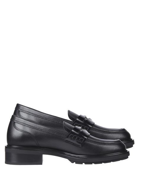 TOMMY HILFIGER TH PENNY  Leather moccasins BLACK - Women’s shoes