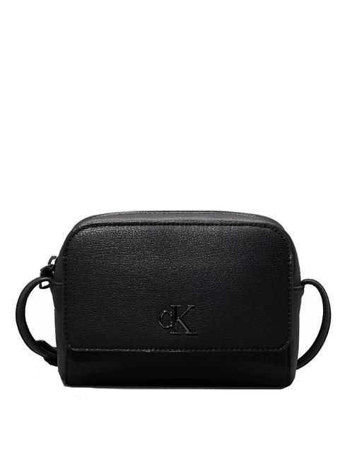 CALVIN KLEIN MINIMAL MONOGRAM Camera Mini shoulder bag black/shiny gunmetal - Women’s Bags