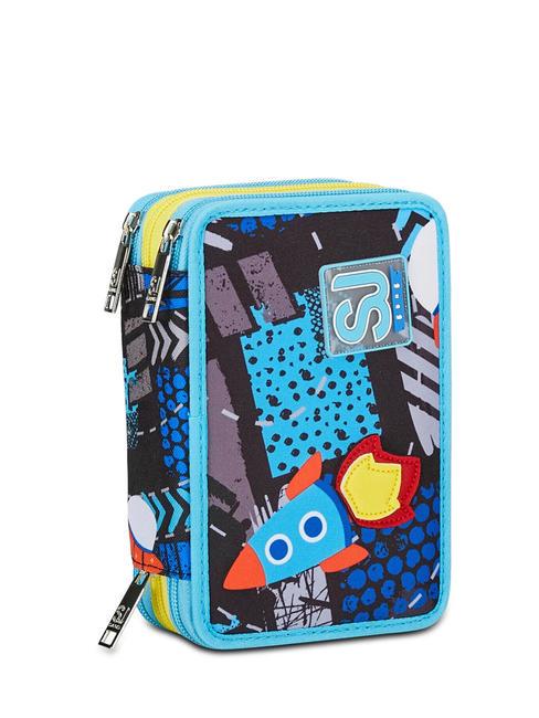 SJGANG GO TO SPACE BOY Pencil case with complete school kit fluffy turquoise - Cases and Accessories