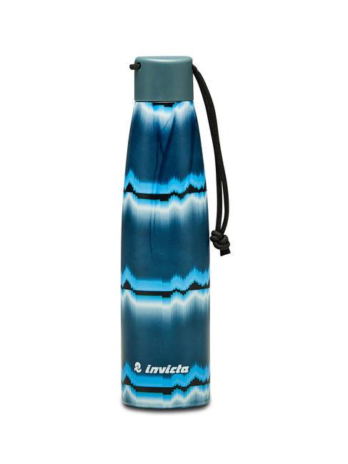INVICTA LACE 0.5 L thermal water bottle gray blue stripes - Thermal bottles