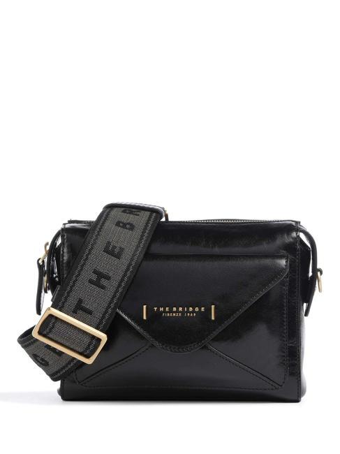 THE BRIDGE FRIDA Mini shoulder bag, in leather Black Gold - Women’s Bags