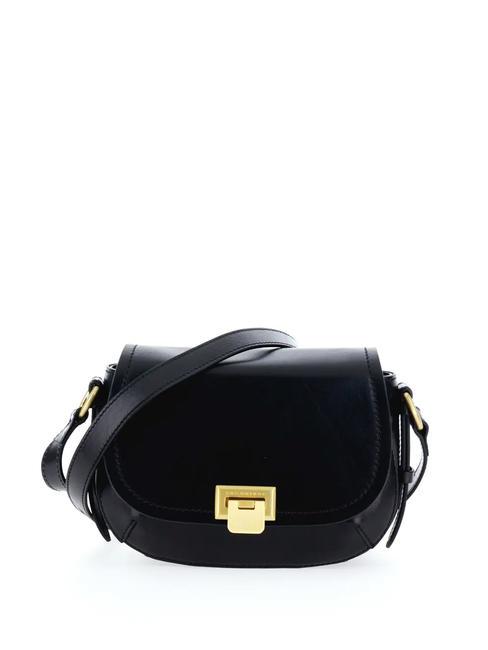 THE BRIDGE FEDERICA  Mini shoulder bag, in leather Black Gold - Rigid Trolley Cases