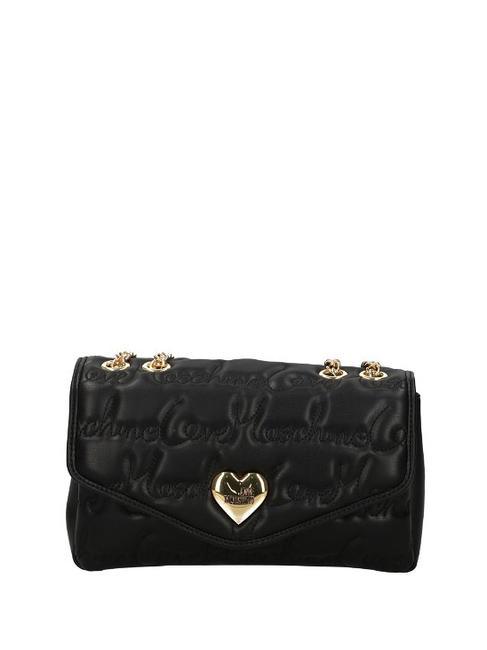 LOVE MOSCHINO GOLD HEART Convertible Shoulder/cross body bag Black - Women’s Bags