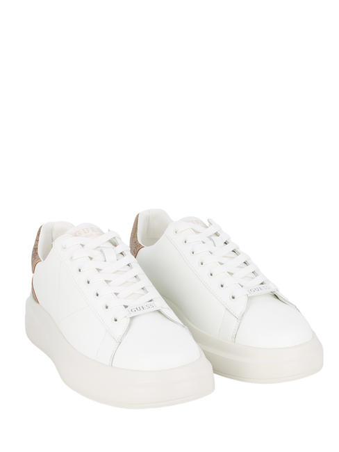 GUESS ELBA  Sneakers white brown ocher - Men’s shoes