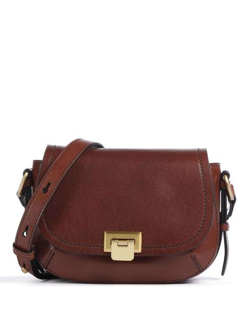 THE BRIDGE FEDERICA  Mini shoulder bag, in leather BROWN - Rigid Trolley Cases