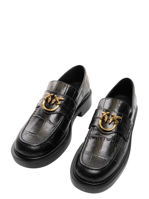 PINKO TINA Leather moccasins black limousine - Women’s shoes