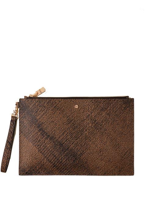 BORBONESE GRAFFITI  Clutch bag with cuff natural op / black - Women’s Bags