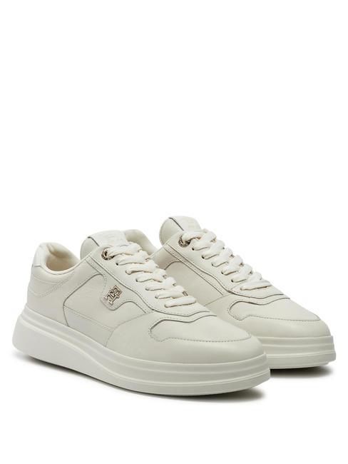 TOMMY HILFIGER LUX POINTY COURT  Leather sneakers ancient white - Women’s shoes