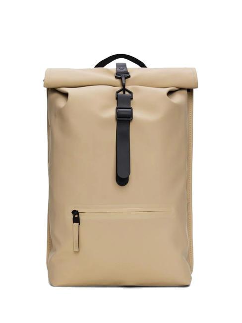 RAINS ROLLTOP RUCKSACK Large waterproof backpack sand - Backpacks & School and Leisure