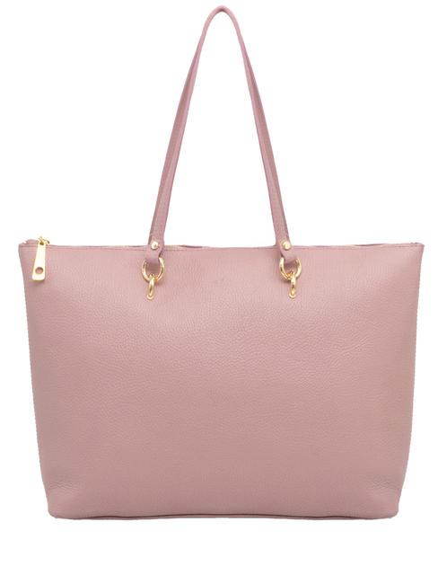 LESAC VIOLA  Leather shopping bag millennial pink - Women’s Bags