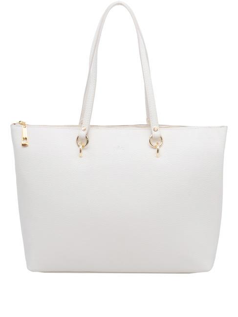 LESAC VIOLA  Leather shopping bag optical white - Women’s Bags