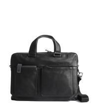 PIQUADRO CAMPIONARIO - TALLIN  14" PC briefcase, in leather Black - Work Briefcases - 1