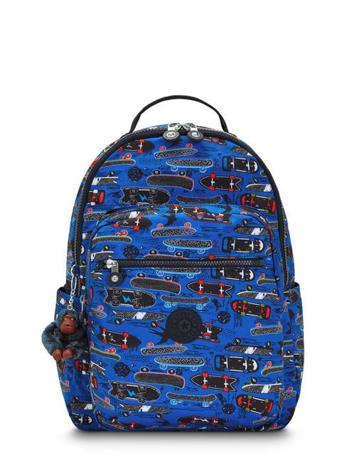 KIPLING SEOUL KIDS 15 "laptop backpack new scate print small - Backpacks & School and Leisure