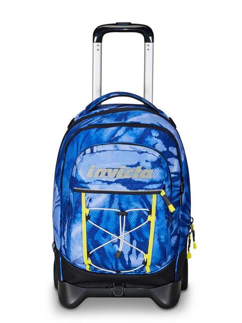 INVICTA PLUS GRS FANTASY Detachable trolley backpack blue shibori - Backpack trolleys