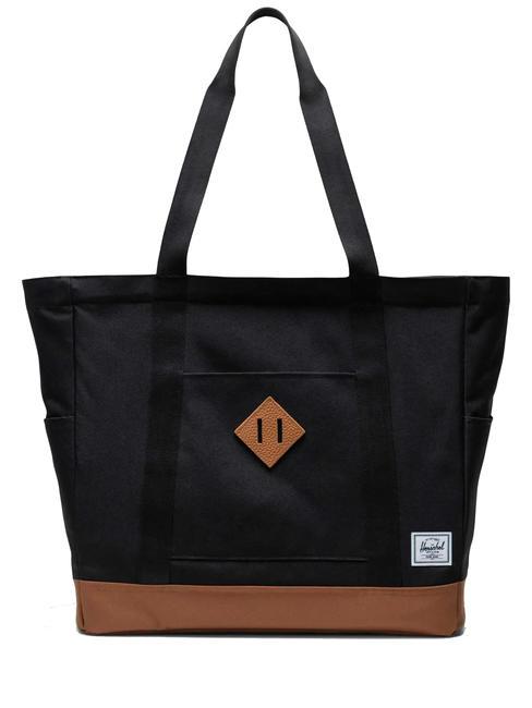 HERSCHEL HERITAGE  Shoulder shopper black/saddle brown - Women’s Bags