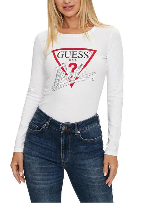 GUESS ICON Cotton T-shirt purwhite - T-shirt