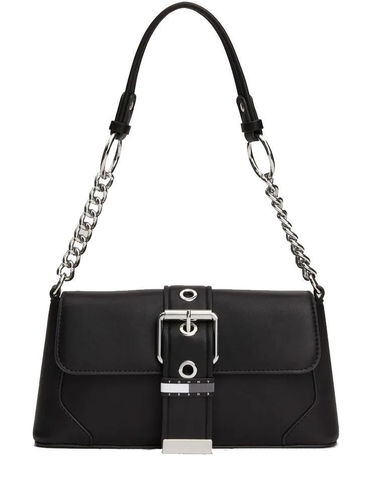 Tommy Hilfiger Tommy Jeans Idol Shoulder Bag With Flap Black Buy At Outlet Prices