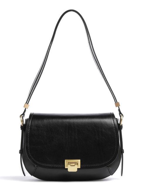 THE BRIDGE FEDERICA  Shoulder bag, in leather Black Gold - Women’s Bags