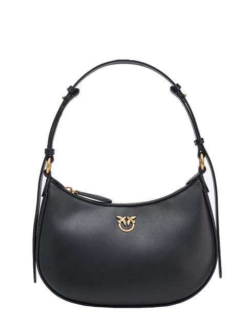 PINKO HALF MOON Leather shoulder bag black-antique gold - Women’s Bags