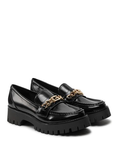 GUESS ALMOSTY G chain moccasin BLACK - Women’s shoes