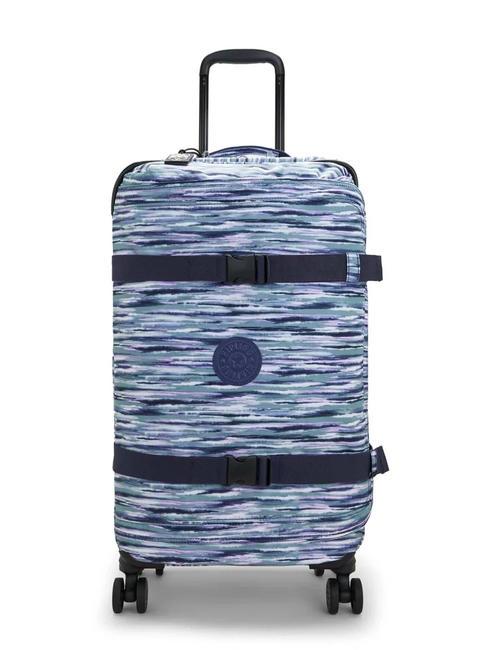 KIPLING SPONTANEOUS M Medium trolley brush stripes - Semi-rigid Trolley Cases