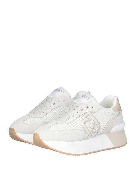 LIUJO DREAMY 02 Platform sneakers in bright mesh purity/lightgold - Women’s shoes