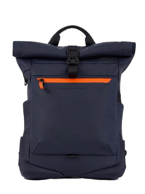 PIQUADRO CORNER SPECIALE GOMMATO Roll-top backpack for 15.6" laptop blue - Laptop backpacks