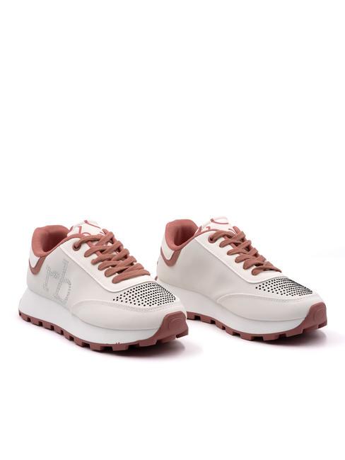 ROCCOBAROCCO RB Sneakers with rhinestones white/pink - Women’s shoes