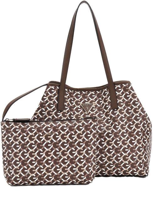 GUESS VIKKY  Shoulder bag brown multi logo - Women’s Bags