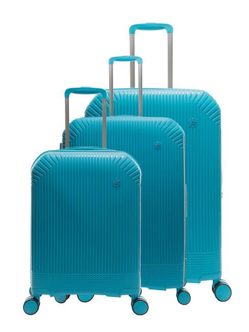 LESAC LIGHT POP 1 Trolley set: cabin+medium and large expandable fashion blue - Trolley Set