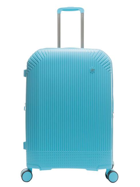 LESAC LIGHT POP 1 Medium expandable trolley water blue - Rigid Trolley Cases