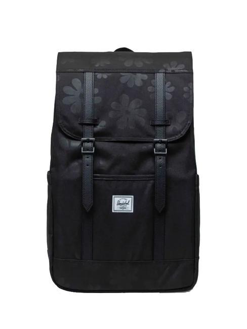 HERSCHEL RETREAT Backpack black floral sun - Backpacks & School and Leisure