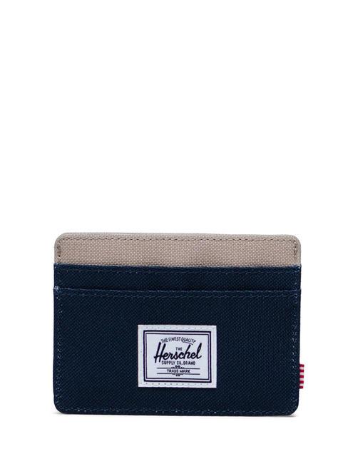 HERSCHEL CHARLIE  Flat card holder black iris/twill - Women’s Wallets