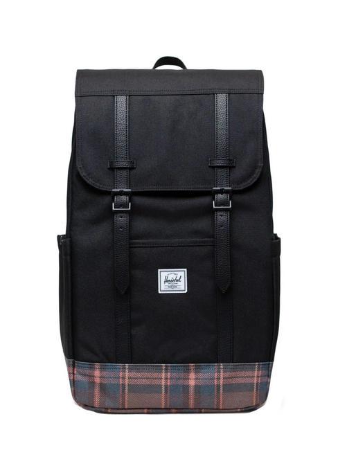 HERSCHEL RETREAT Backpack black winter plaid - Backpacks & School and Leisure