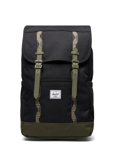 HERSCHEL RETREAT Backpack black/ivy green - Backpacks & School and Leisure