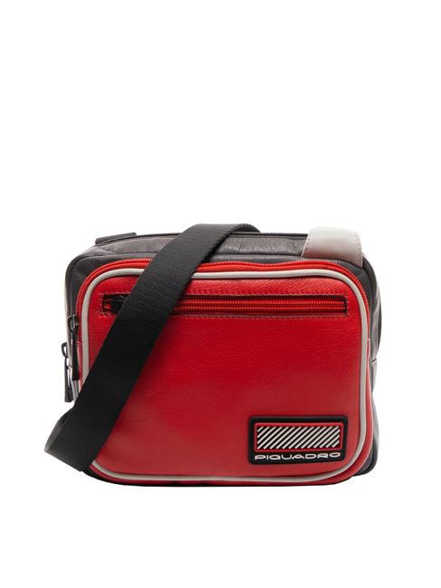 PIQUADRO ERMES Leather tablet bag RED - Over-the-shoulder Bags for Men