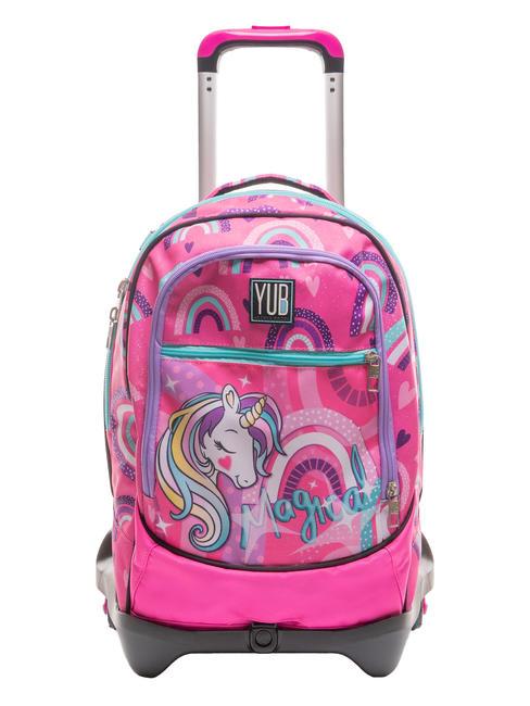 YUB MAGICWORLD 3WD 3 in 1 trolley backpack, detachable BLACK STRIPED FOREST - Backpack trolleys