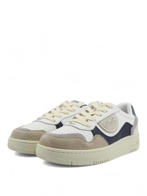 COLMAR AUSTIN BRIEF Leather sneakers white-navy-sage green - Men’s shoes