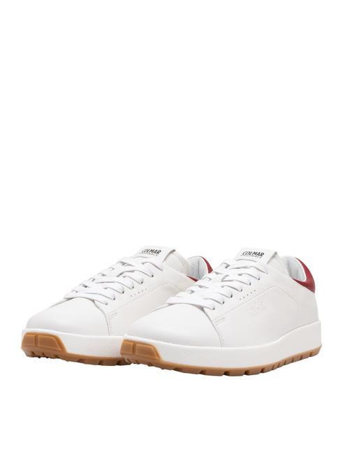 COLMAR FEYDER PREMIUM Leather sneakers white-red - Men’s shoes