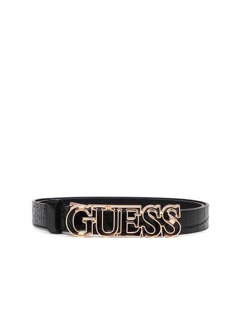 GUESS SESTRI Croc print belt BLACK - Belts