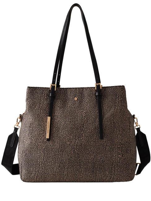BORBONESE L'ECOLE NYLON  Shoulder bag, with shoulder strap OP / NATURAL / BLACK - Women’s Bags