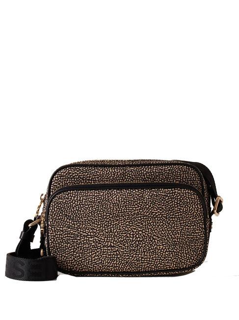 BORBONESE CAMERA CASE SMALL ECO LINE  Shoulder bag OP / NATURAL / BLACK - Women’s Bags