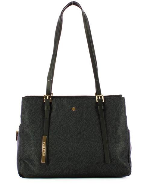 BORBONESE L'ECOLE NYLON Shoulder shopper, with shoulder strap dark black - Women’s Bags