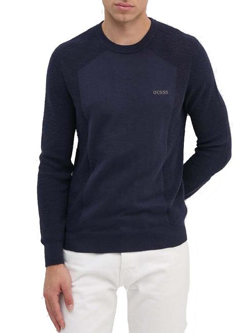 GUESS ELINOR  Cotton crew neck sweater smartblue - Men's Sweaters