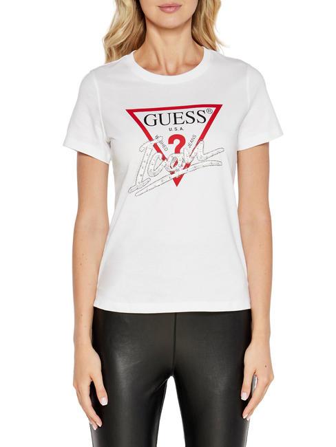 GUESS ICON Cotton T-shirt purwhite - T-shirt