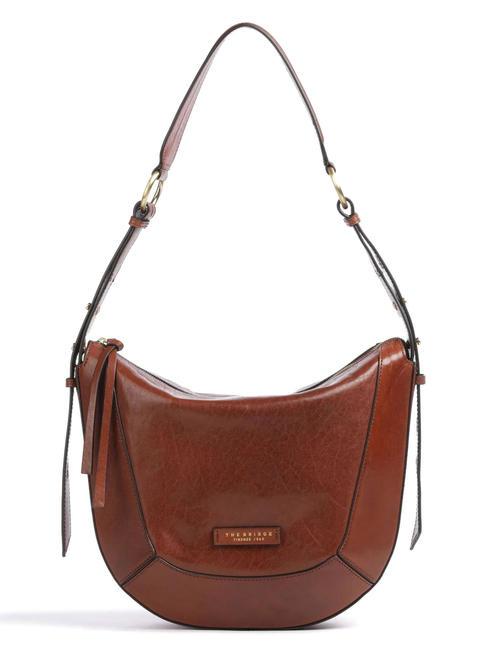 THE BRIDGE FEDORA Leather shoulder bag BROWN - Women’s Bags