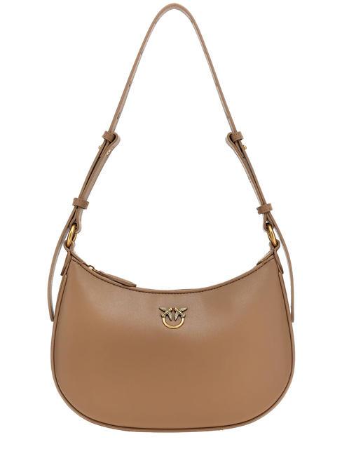 PINKO HALF MOON Leather shoulder bag ginger biscuit-antique gold - Women’s Bags
